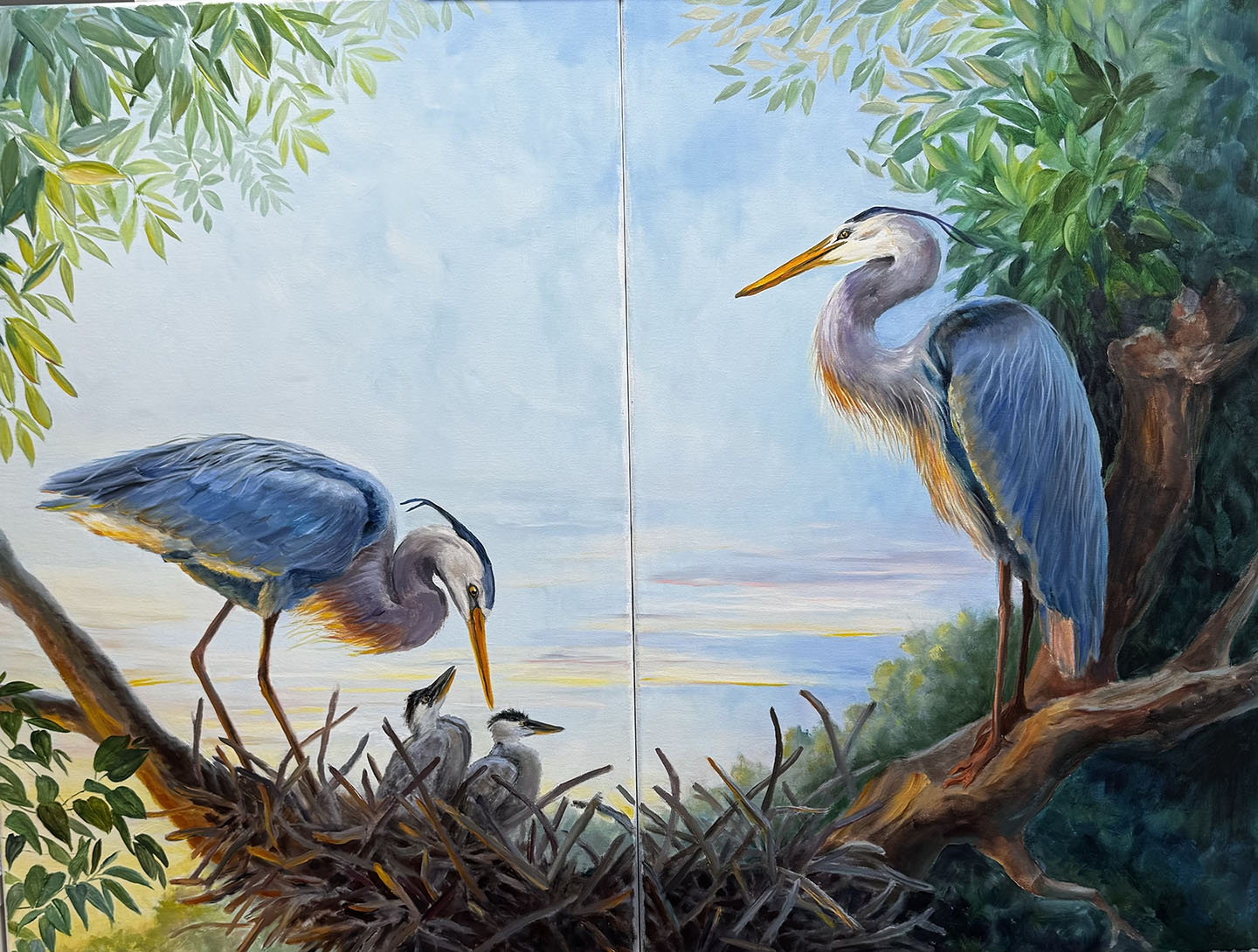 Heron Family by Rebecca McDannold